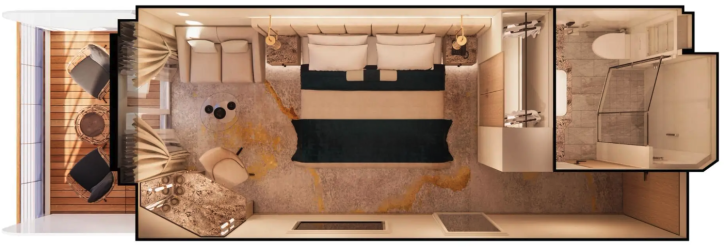 Double Guest Room with Veranda floor Plan