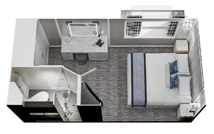 Ocean View Stateroom (E) floor Plan