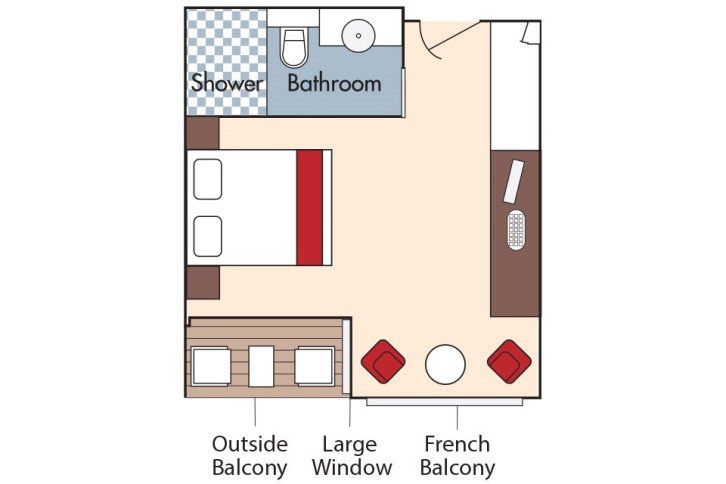 Category AA Stateroom floor Plan