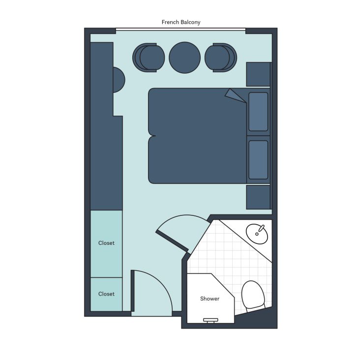 Deluxe French Balcony floor Plan