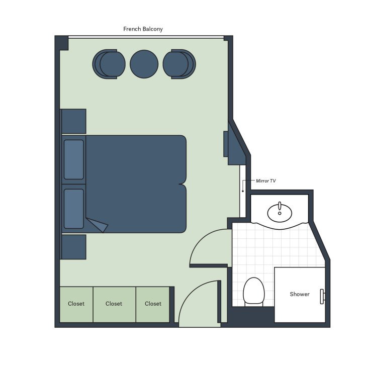 French Balcony  floor Plan