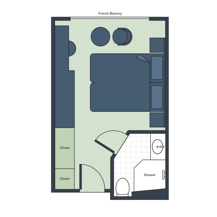 French Balcony  floor Plan