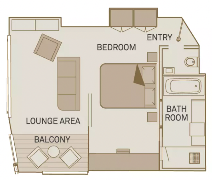 Royal One-Bedroom Suite floor Plan