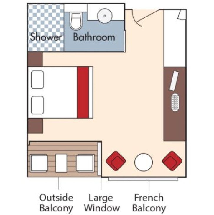 CAT. AA Stateroom floor Plan