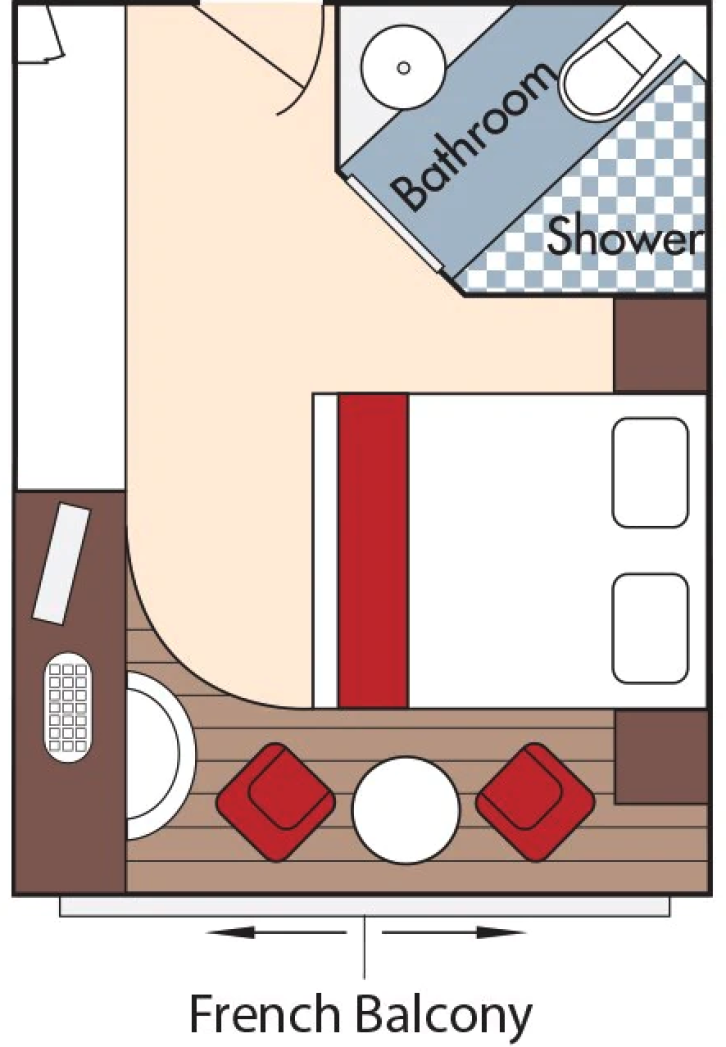 Category CA Stateroom floor Plan