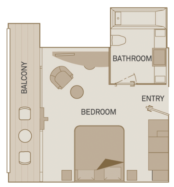 Junior Balcony Suite floor Plan