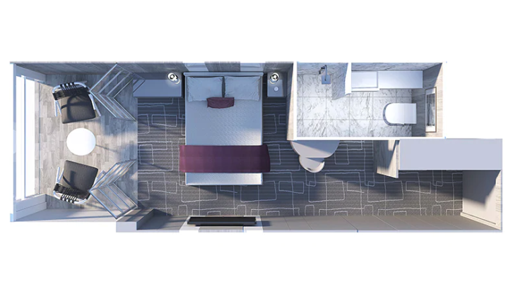 Edge Single Stateroom with Infinite Veranda floor Plan