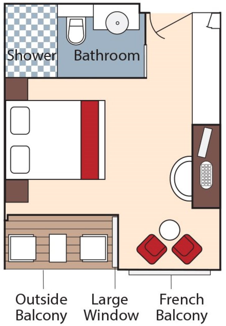Category BA Stateroom floor Plan