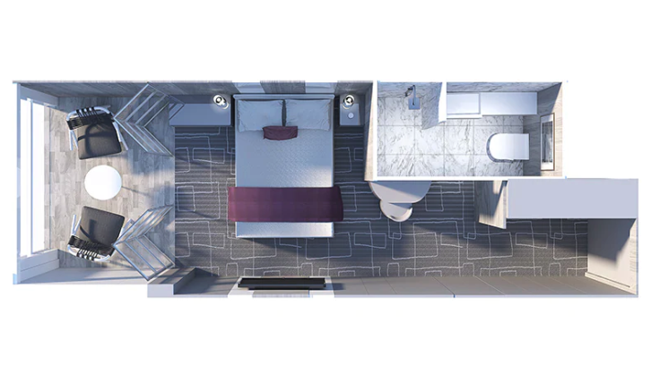 Edge Single Stateroom with Infinite Veranda floor Plan