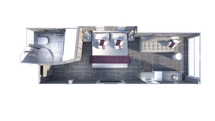 Panoramic Ocean View Stateroom floor Plan