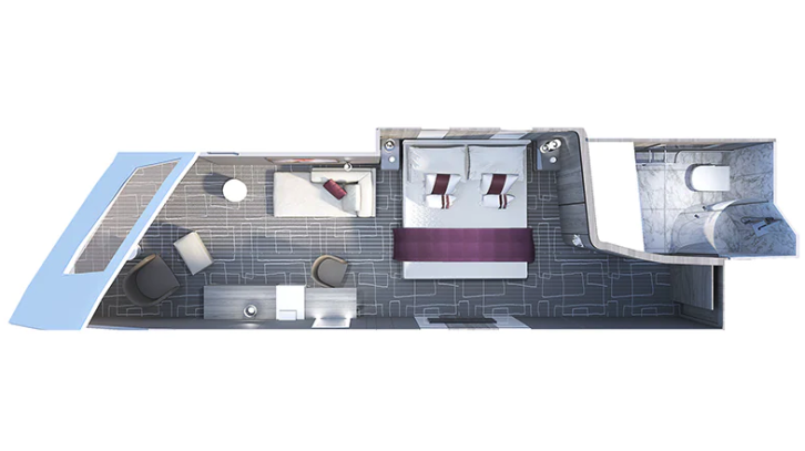 Deluxe Ocean View Stateroom floor Plan