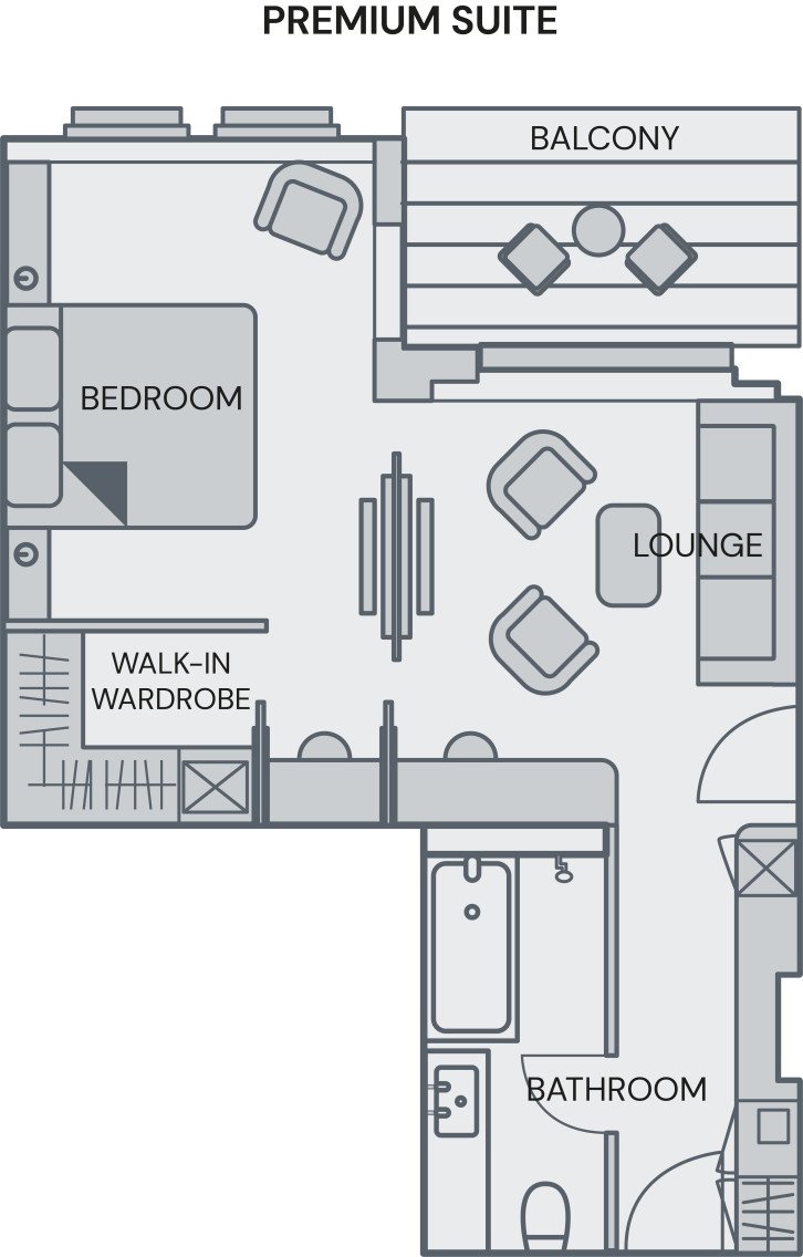 Premium Suite floor plan on SH Diana