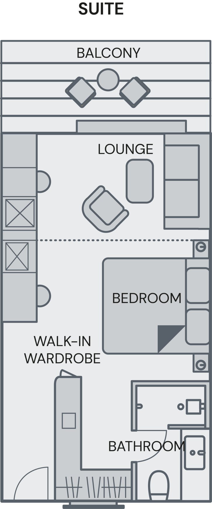Suite floor plan on SH Diana