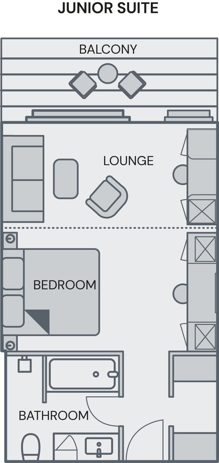 Junior Suite floor plan on SH Diana