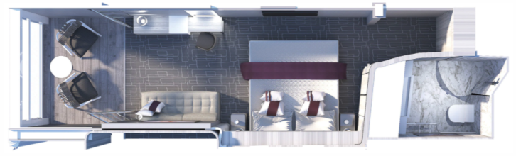 Prime Concierge Class Stateroom floor Plan