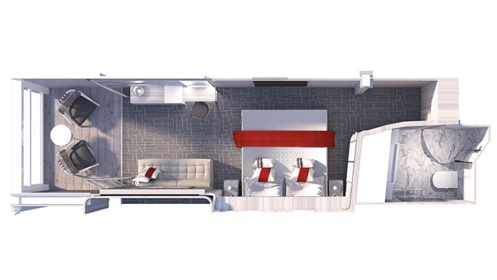 Prime AquaClass® Stateroom floor Plan