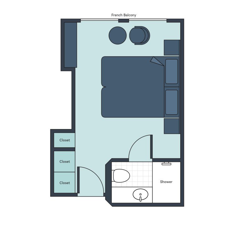 French Balcony Stateroom floor Plan