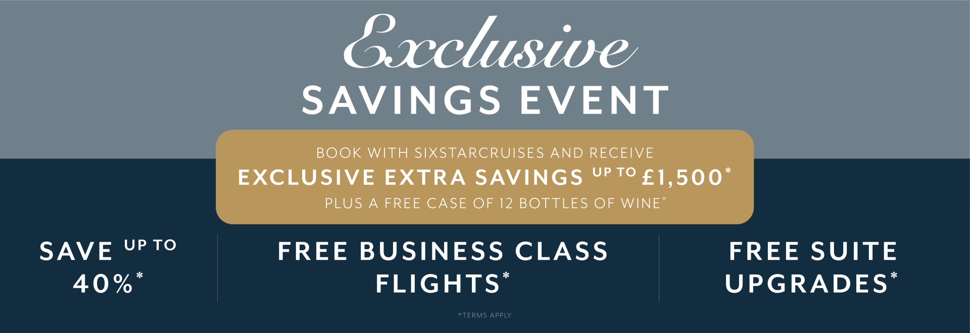 Exclusive Savings Event promotion