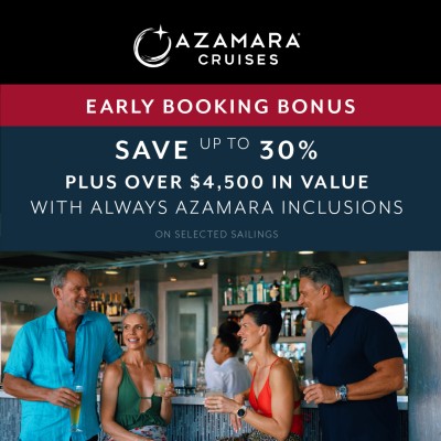 Azamara Early booking bonus Oct 25 onwards