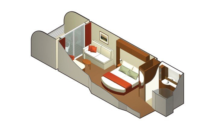 Veranda (and Partial View) Stateroom floor Plan