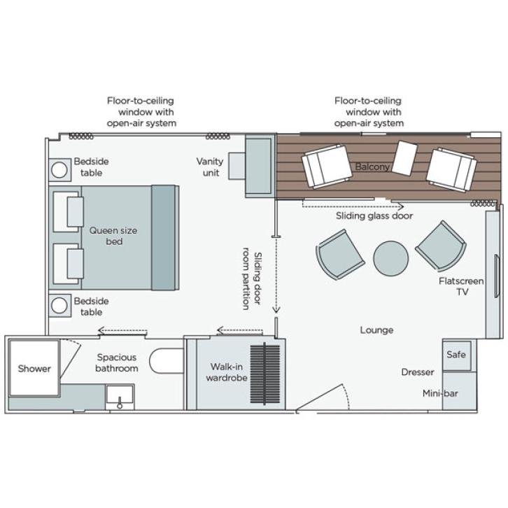 Royal One-Bedroom Suite floor Plan