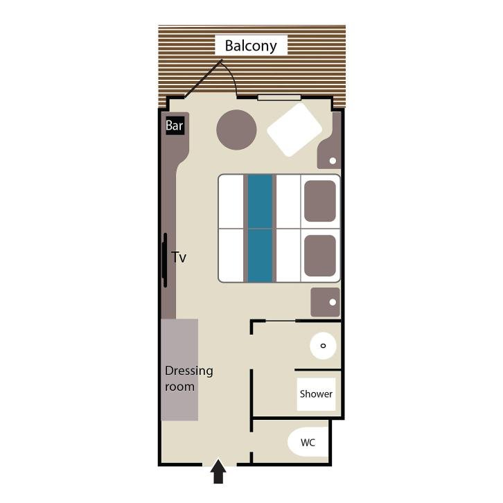 Lower Deck Balcony Stateroom floor Plan