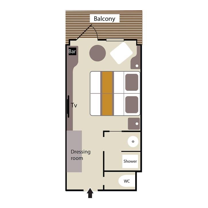 Lower Deck Balcony Stateroom floor Plan