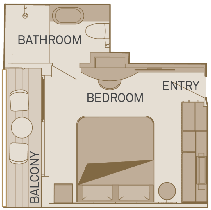Single Balcony Suite floor Plan