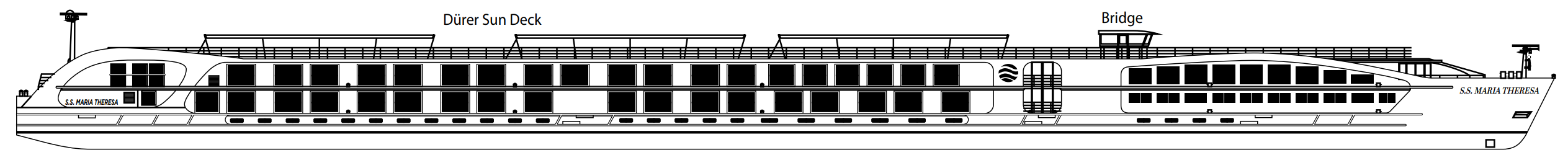 Dürer Sun Deck plan on S.S. Maria Theresa
