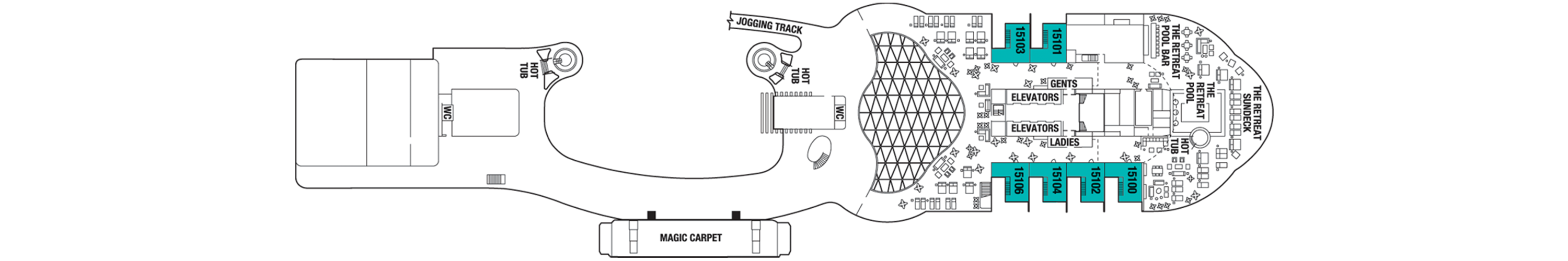 Deck 16 plan on Celebrity Edge