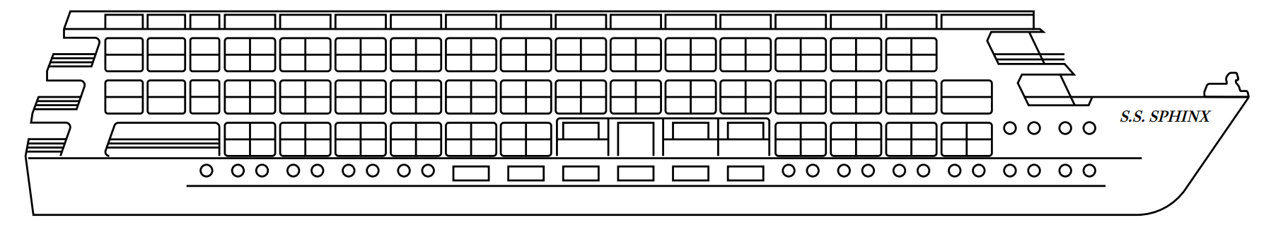 Sun Deck plan on S.S. Sphinx