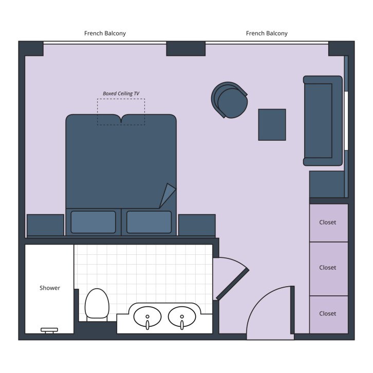Suite floor plan on S.S. Emilie
