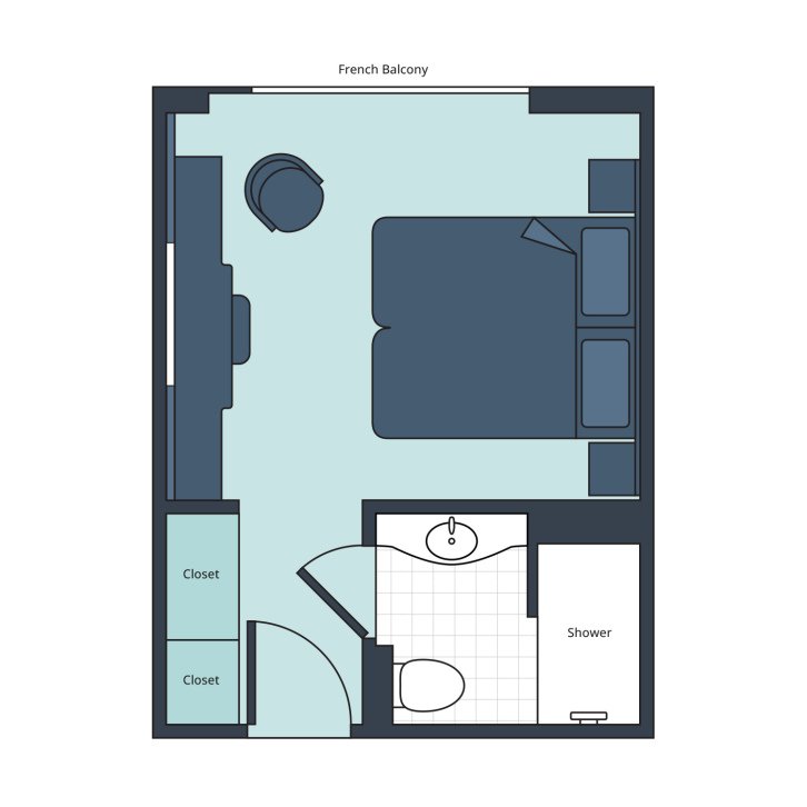Deluxe French Balcony floor plan on S.S. Emilie