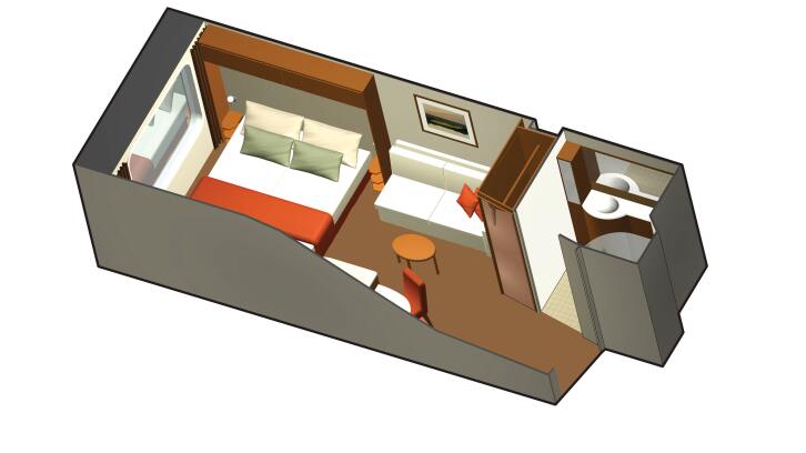 Ocean View Stateroom Guarantee floor plan on Celebrity Solstice