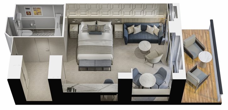 Penthouse Suite floor plan on Oceania Marina