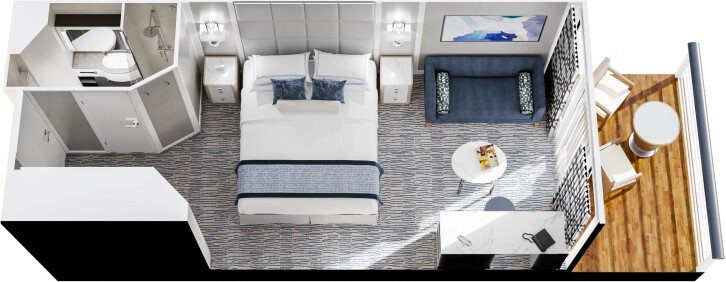 Veranda Stateroom floor plan on Oceania Nautica