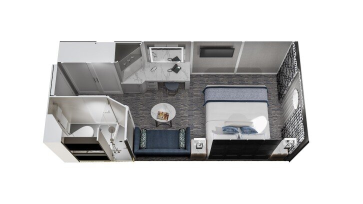 Ocean View Stateroom floor plan on Oceania Nautica