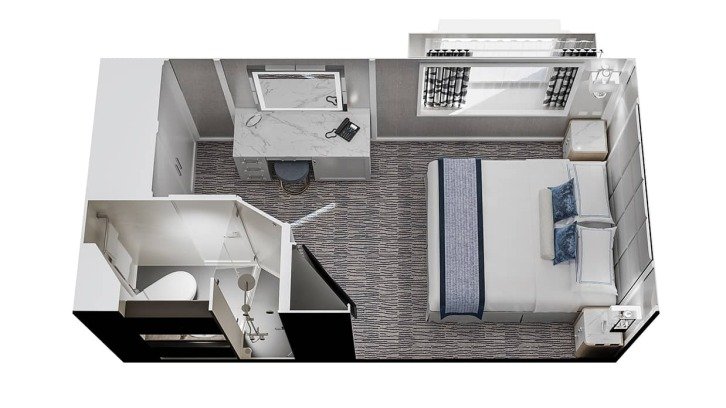 Solo Oceanivew Stateroom floor plan on Oceania Nautica