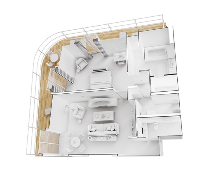 Grand Suite floor plan on Seven Seas Explorer