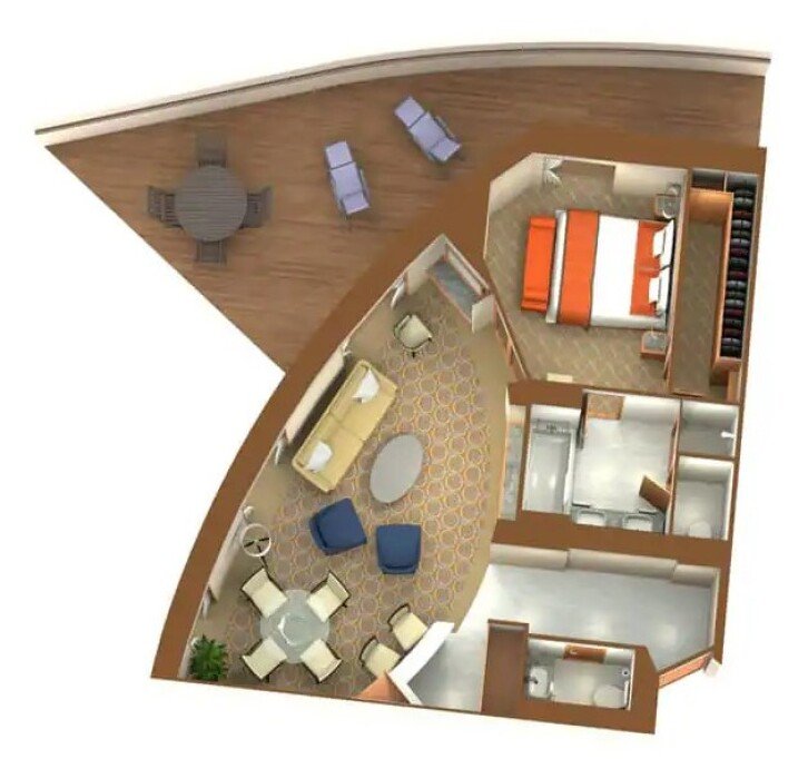 Owner's Suite floor plan on Seabourn Encore