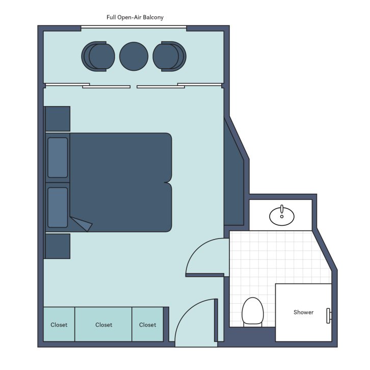 Deluxe Balcony floor plan on S.S. Catherine