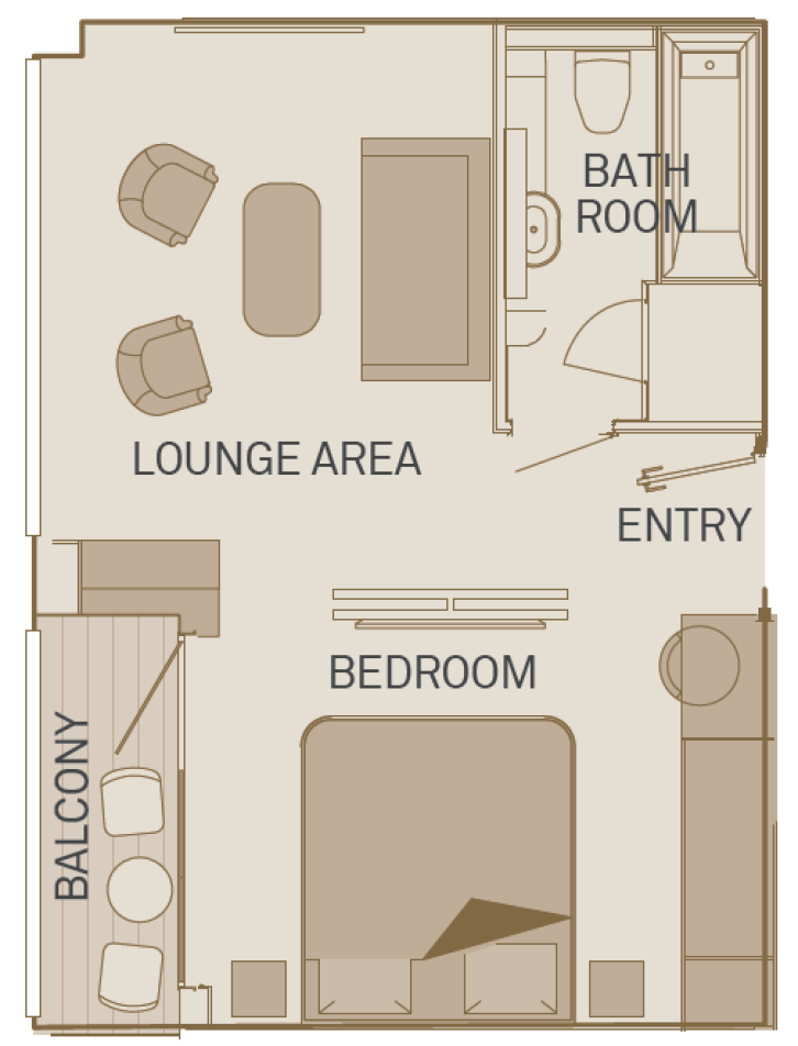 Royal Balcony Suite floor plan on Scenic Amber