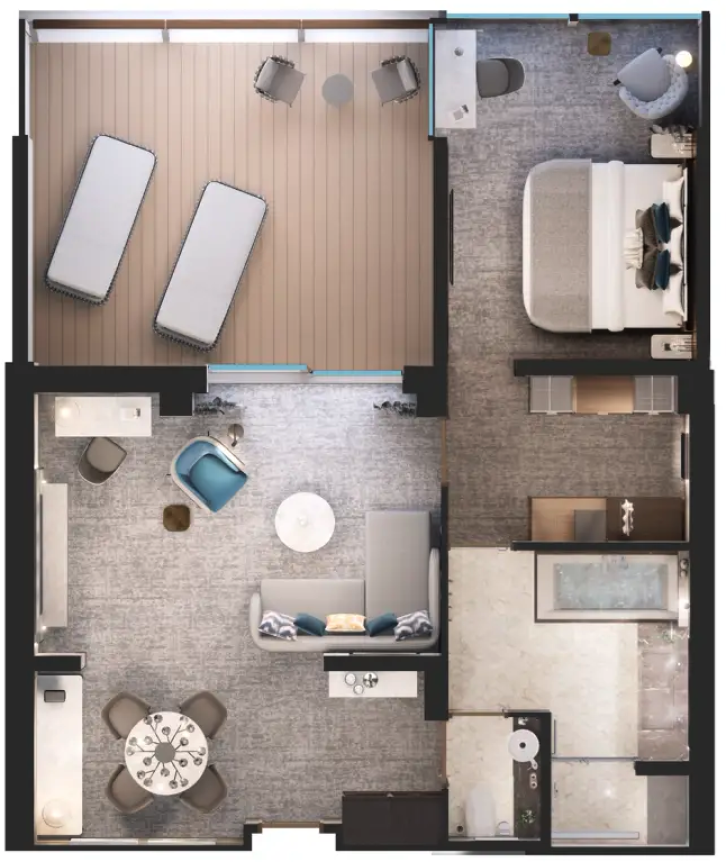Signature Suite floor plan on Silver Endeavour