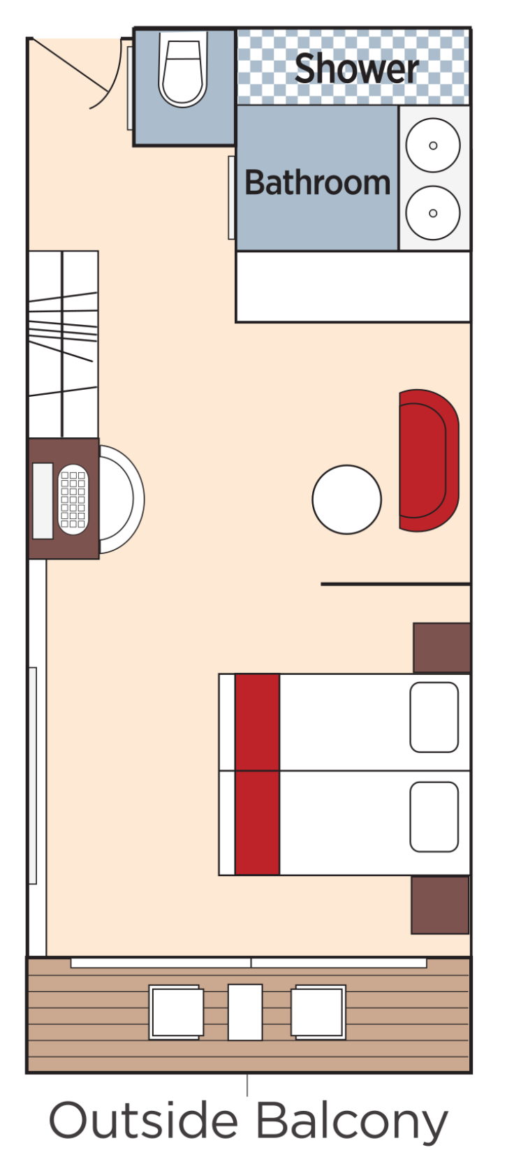 Category SB Stateroom floor plan on AmaMagna