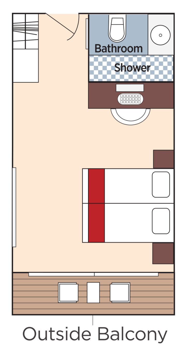 Category AA Stateroom floor plan on AmaMagna