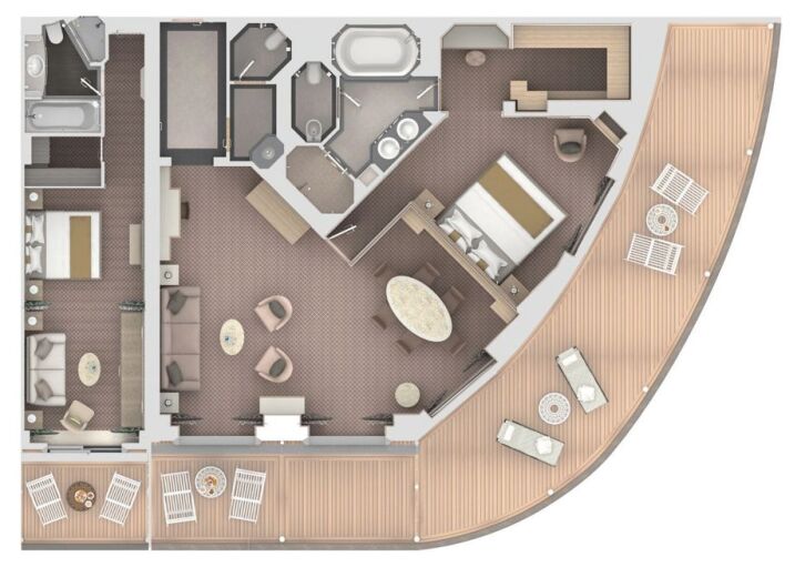 Grand Suite floor plan on Silver Dawn