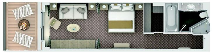 Superior Veranda Suite floor plan on Silver Dawn