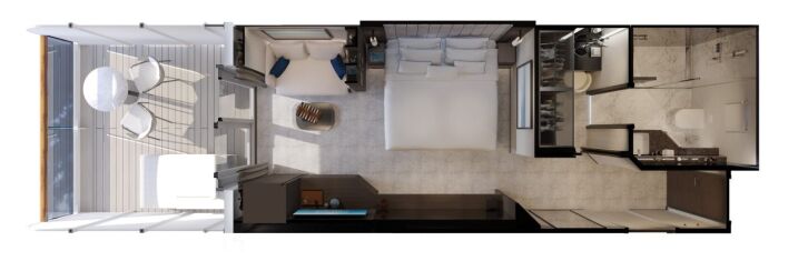 Ocean Grand Terrace Suite floor plan on Explora I