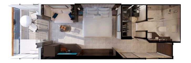Ocean Terrace Suite floor plan on Explora II
