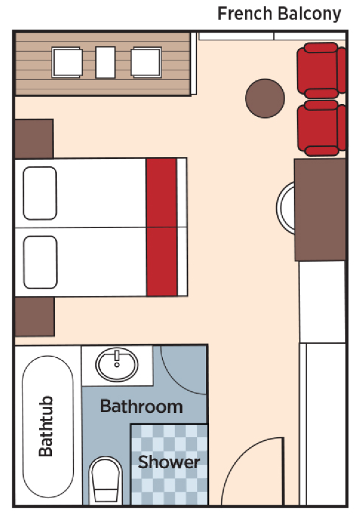 Junior Suite floor plan on AmaMelodia